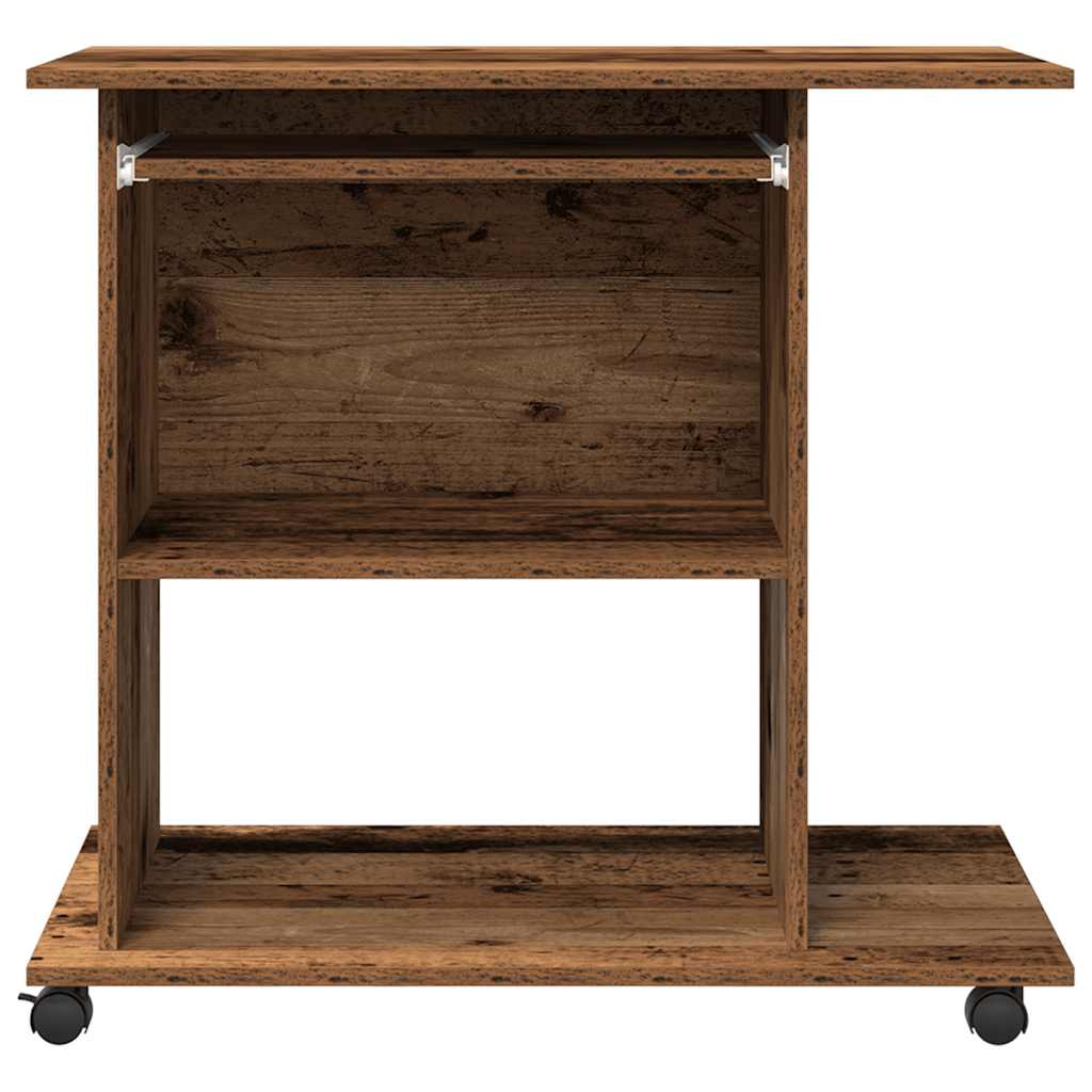 vidaXL Bureau d'ordinateur vieux bois 80x50x75 cm bois d'ingénierie