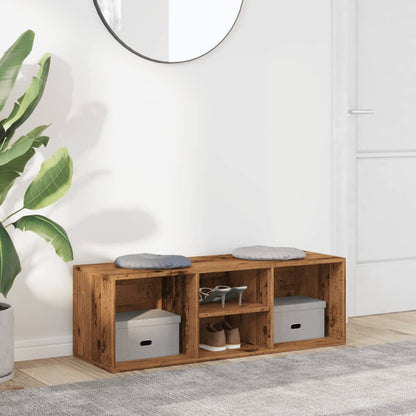 vidaXL Banc de rangement à chaussures vieux bois 105x35x35 cm