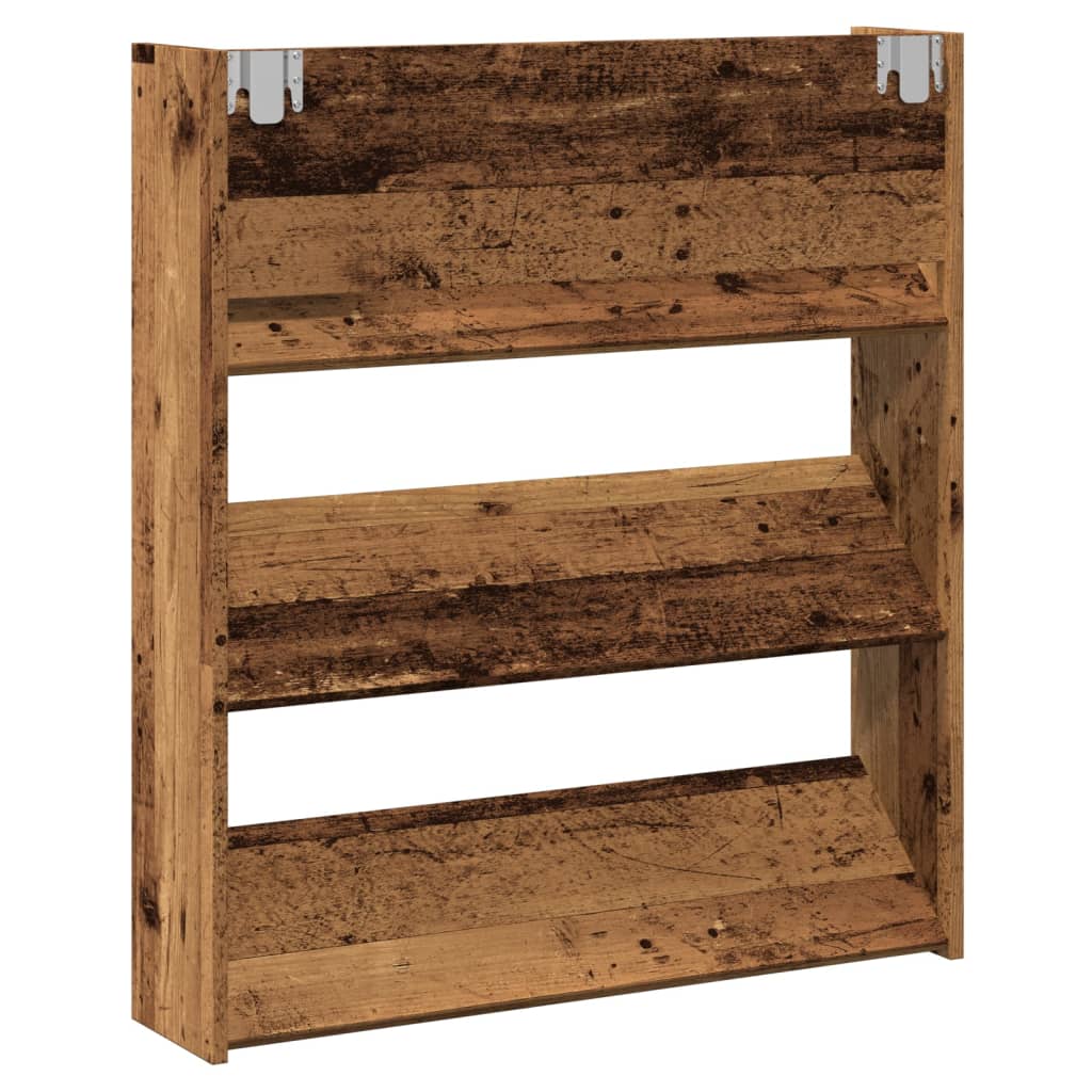 vidaXL Armoire à chaussures murale vieux bois 80x18x90 cm