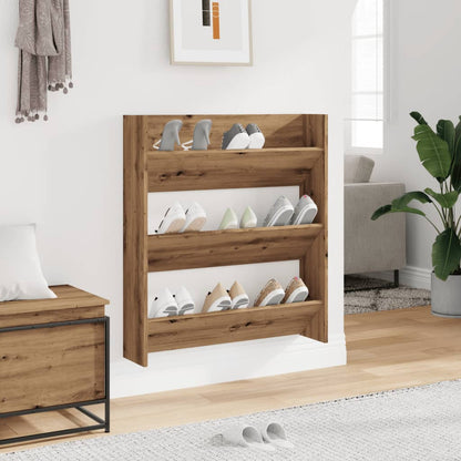 vidaXL Armoire à chaussures murale chêne artisanal bois d'ingénierie