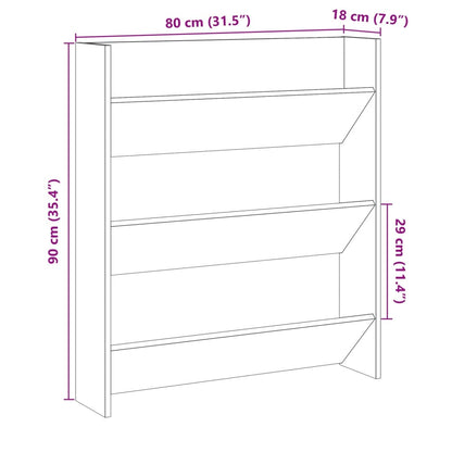 vidaXL Armoire à chaussures murale chêne artisanal bois d'ingénierie