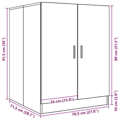 vidaXL Meuble pour machine à laver Gris béton 70,5x71,5x91,5 cm