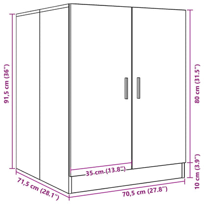 vidaXL Meuble pour machine à laver vieux bois 70,5x71,5x91,5 cm
