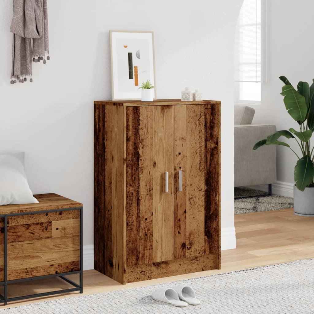 vidaXL Armoire à chaussures vieux bois 60x35x92 cm bois d'ingénierie