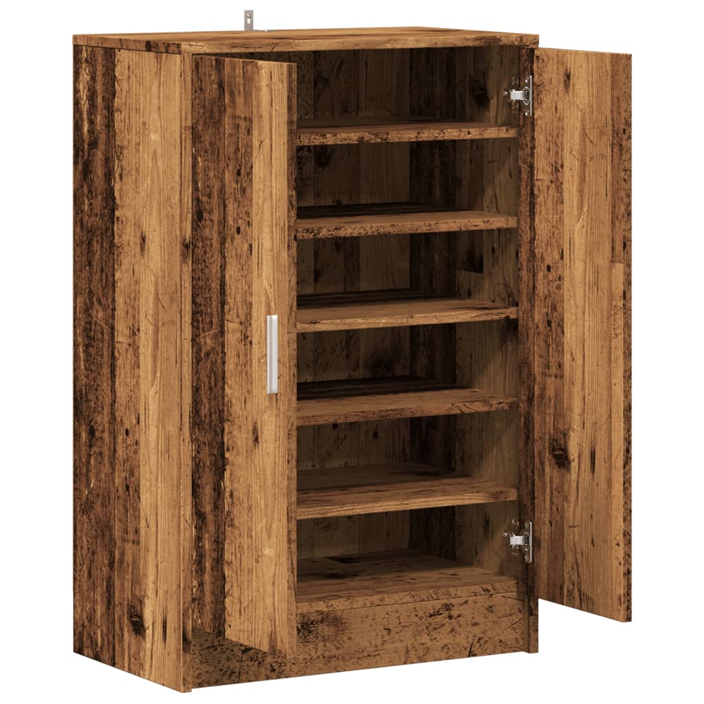 vidaXL Armoire à chaussures vieux bois 60x35x92 cm bois d'ingénierie