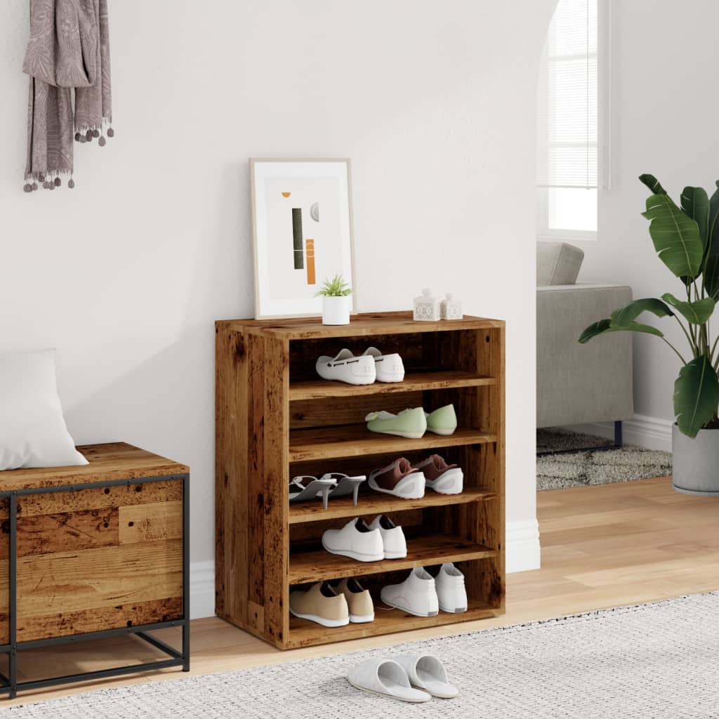 vidaXL Armoire à chaussures vieux bois 60x35x70 cm bois d'ingénierie