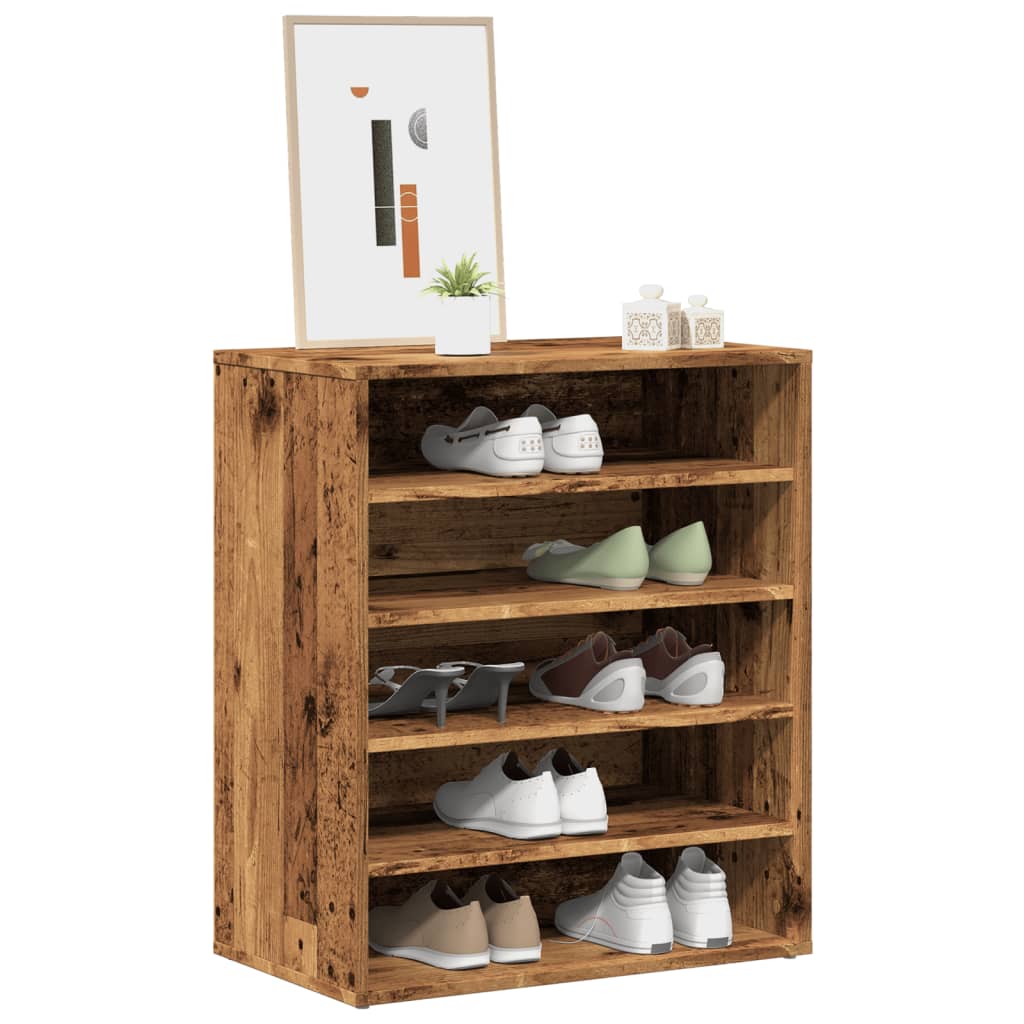 vidaXL Armoire à chaussures vieux bois 60x35x70 cm bois d'ingénierie