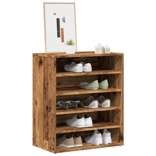 vidaXL Armoire à chaussures vieux bois 60x35x70 cm bois d'ingénierie