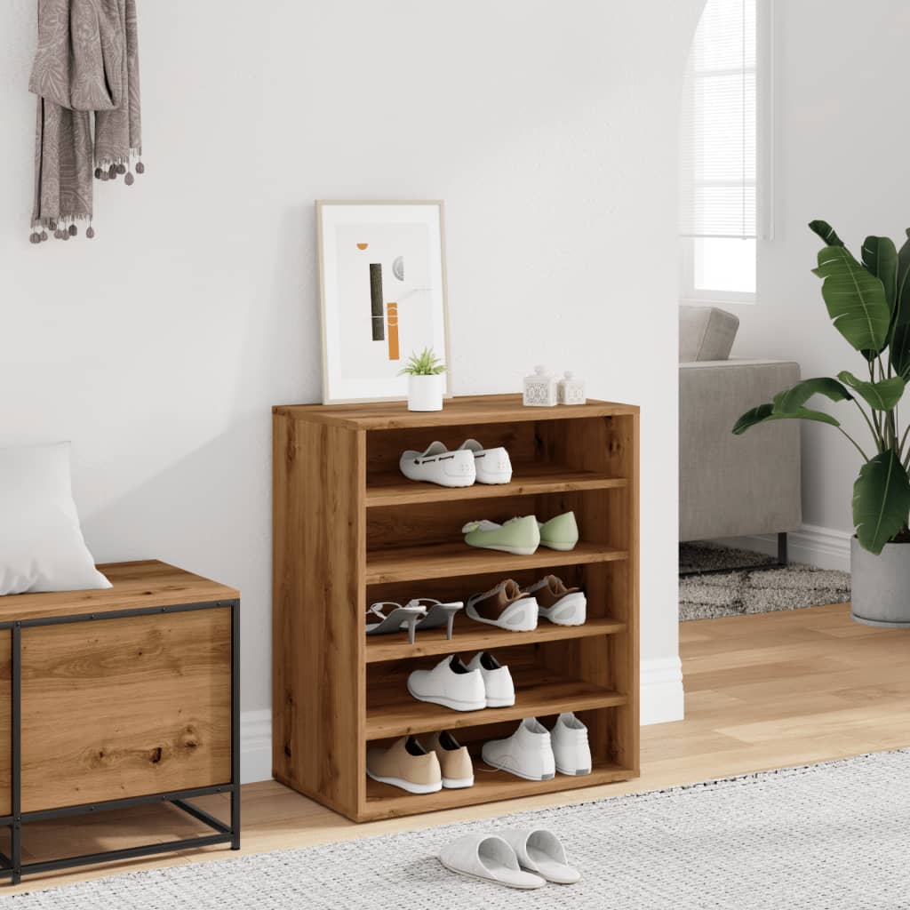 vidaXL Armoire à chaussures chêne artisanal bois d'ingénierie