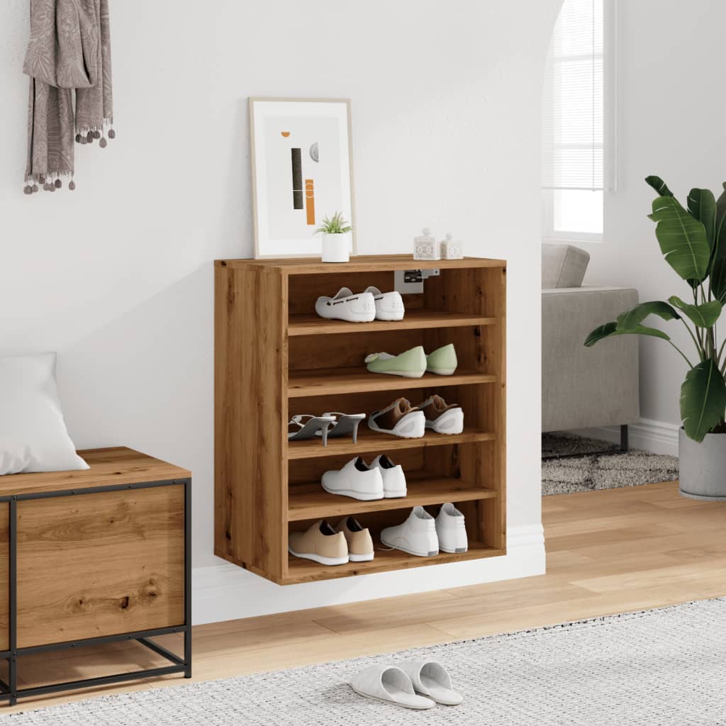 vidaXL Armoire à chaussures chêne artisanal bois d'ingénierie