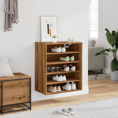 vidaXL Armoire à chaussures chêne artisanal bois d'ingénierie