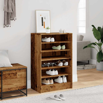 vidaXL Armoire à chaussures vieux bois 60x35x92 cm bois d'ingénierie
