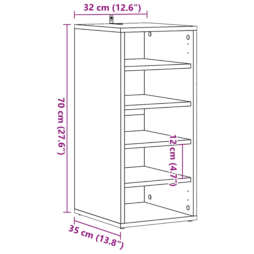 vidaXL Armoires à chaussures 2 pcs vieux bois bois d'ingénierie