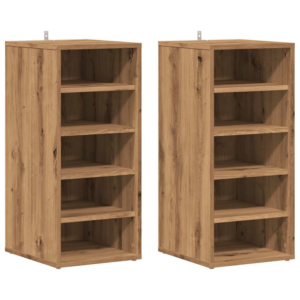 vidaXL Armoires à chaussures 2 pcs chêne artisanal bois d'ingénierie