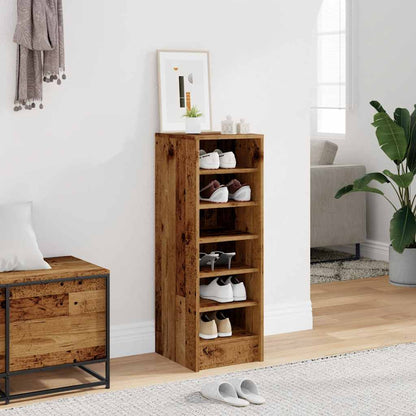 vidaXL Armoire à chaussures vieux bois 32x35x92 cm bois d'ingénierie