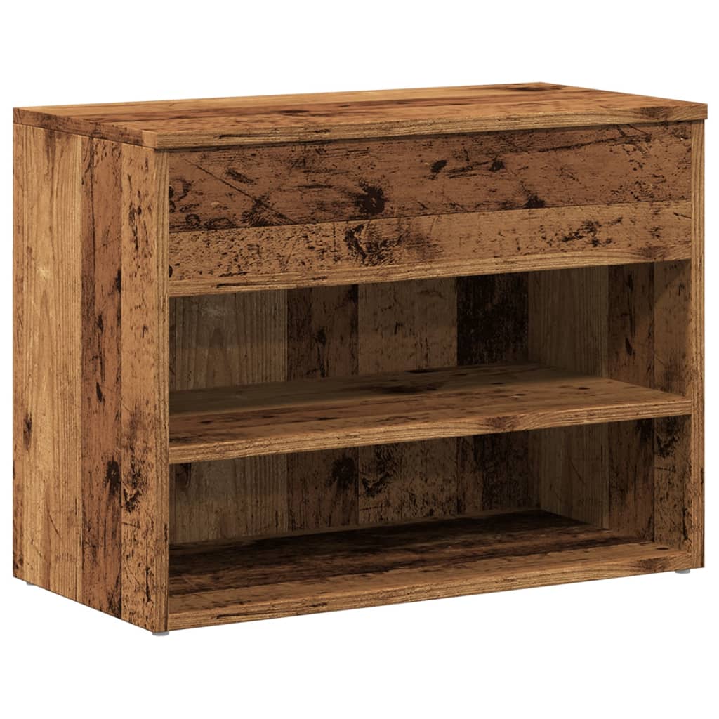 vidaXL Banc à chaussures vieux bois 60x30x45 cm bois d'ingénierie