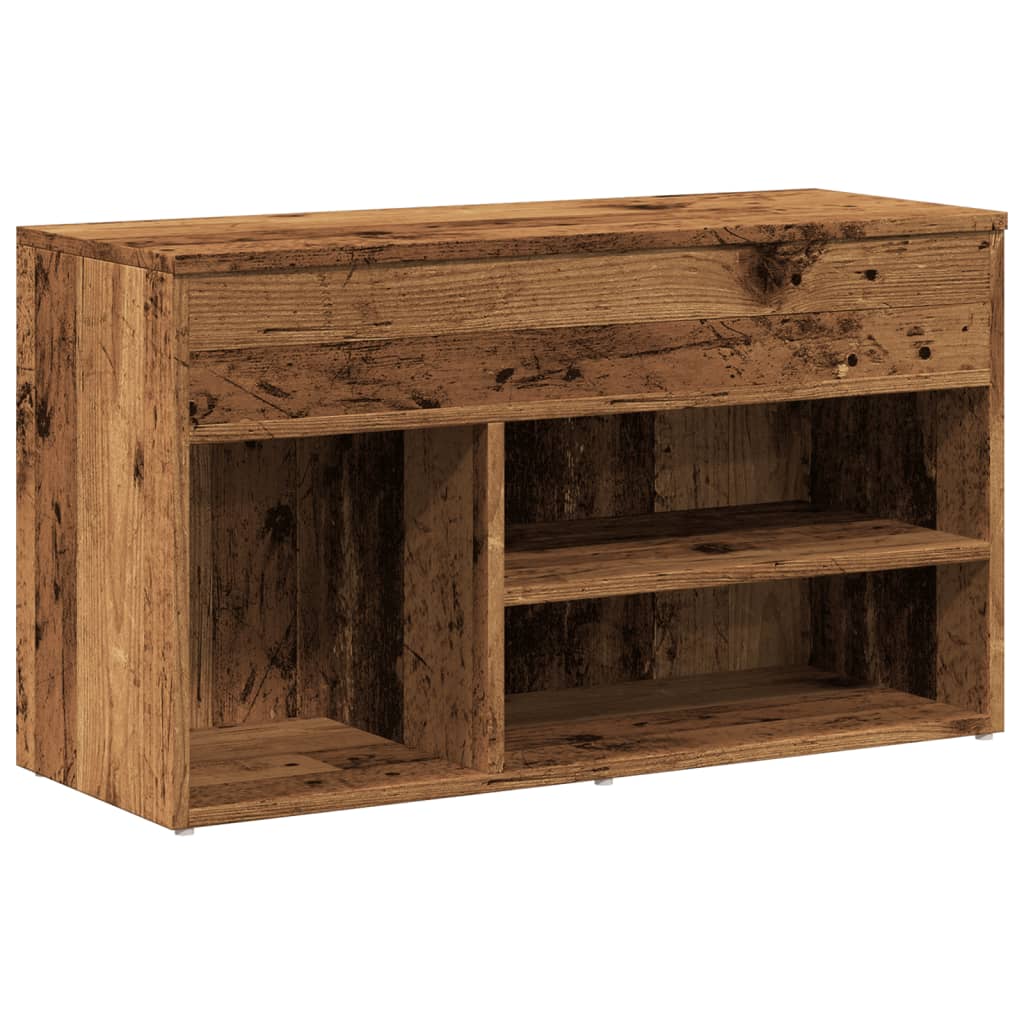 vidaXL Banc à chaussures vieux bois 80x30x45 cm bois d'ingénierie