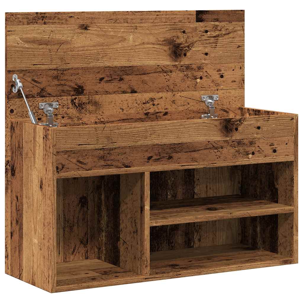 vidaXL Banc à chaussures vieux bois 80x30x45 cm bois d'ingénierie