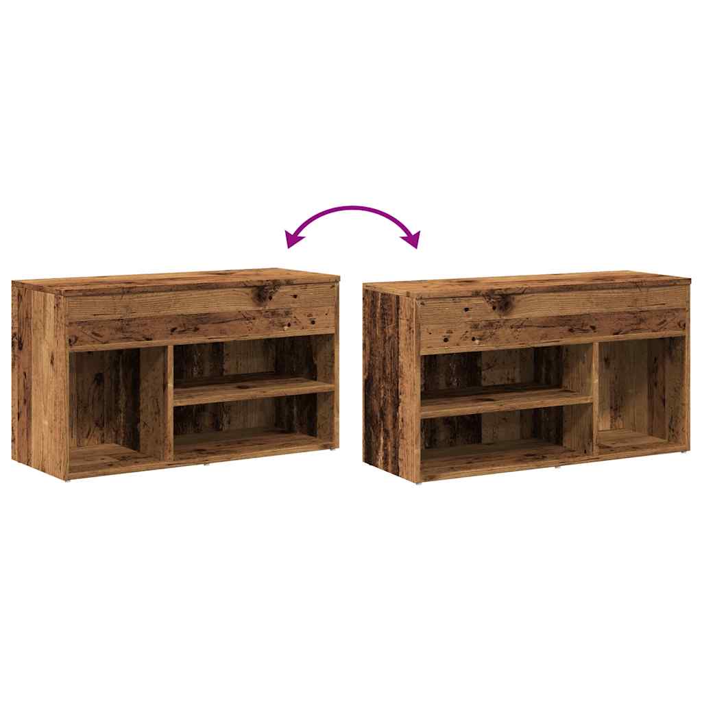 vidaXL Banc à chaussures vieux bois 80x30x45 cm bois d'ingénierie
