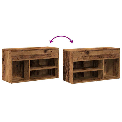 vidaXL Banc à chaussures vieux bois 80x30x45 cm bois d'ingénierie