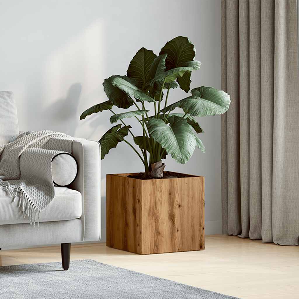 vidaXL Jardinière chêne artisanal 40x40x40 cm bois d'ingénierie