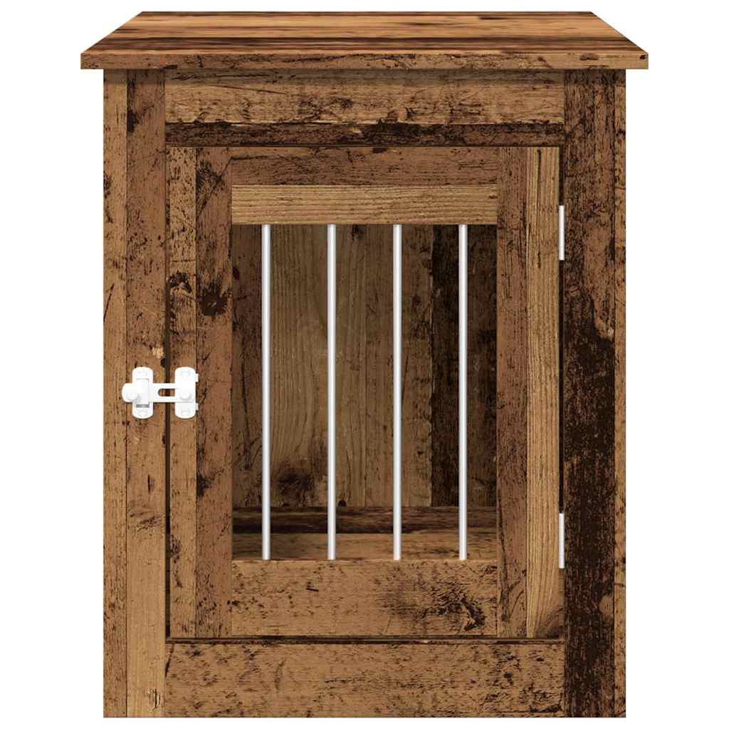 vidaXL Meuble de cage chiens vieux bois 55x75x65 cm bois d'ingénierie