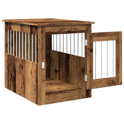 vidaXL Meuble de cage chiens vieux bois 55x75x65 cm bois d'ingénierie