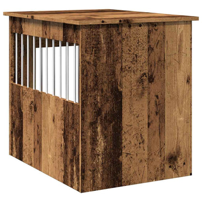 vidaXL Meuble de cage chiens vieux bois 55x75x65 cm bois d'ingénierie