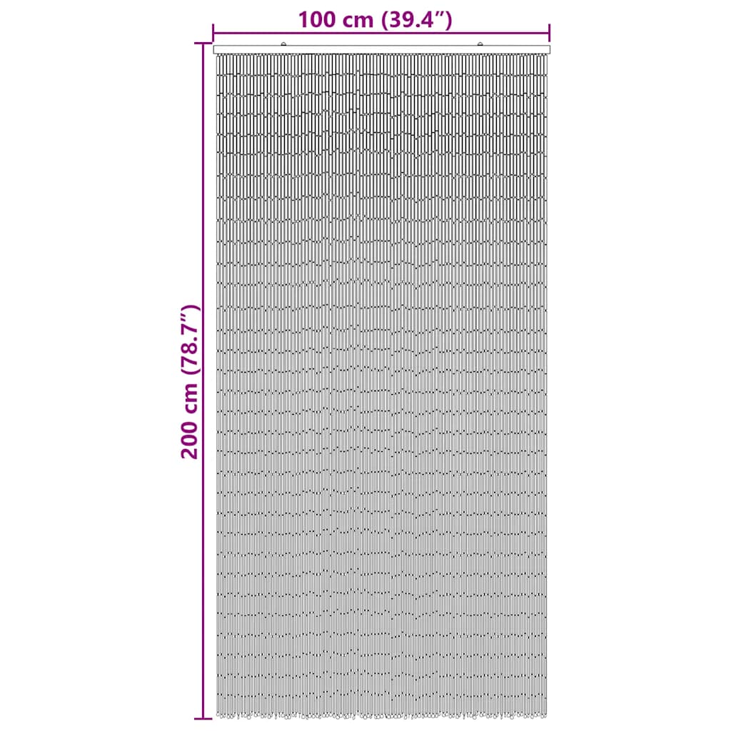 VidaXL Rideau anti-insectes imprimé bambou 100x200 cm