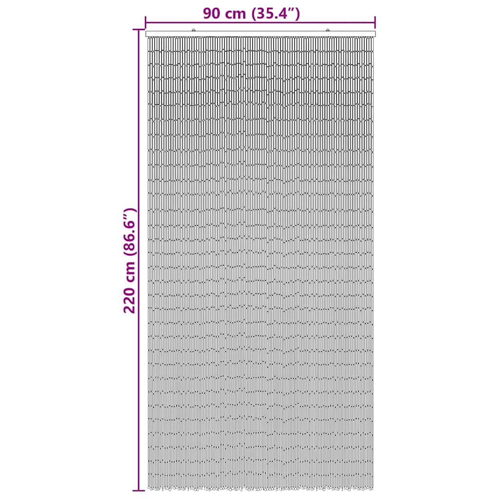 VidaXL Rideau anti-insectes imprimé palmier 90x220 cm bambou