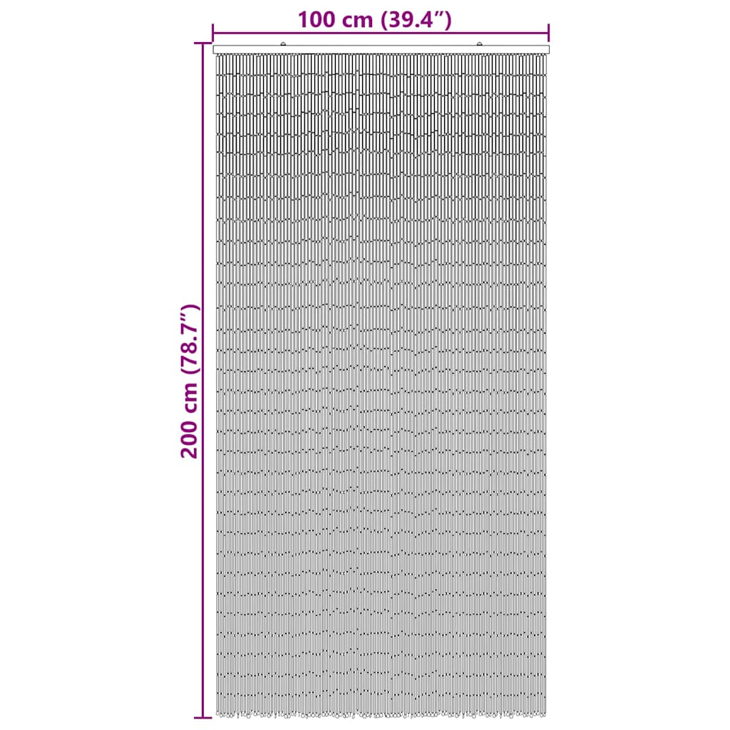VidaXL Rideau anti-insectes imprimé palmier 100x200 cm bambou