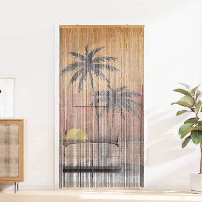 VidaXL Rideau anti-insectes imprimé palmier 100x220 cm bambou