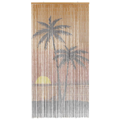 VidaXL Rideau anti-insectes imprimé palmier 100x220 cm bambou