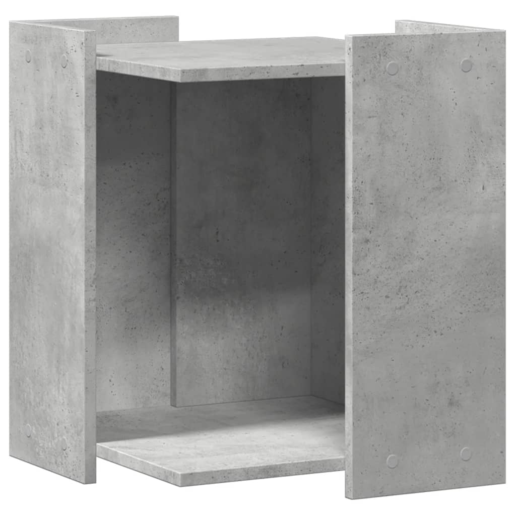 vidaXL Meuble de bac à litière pour chat gris béton bois d'ingénierie