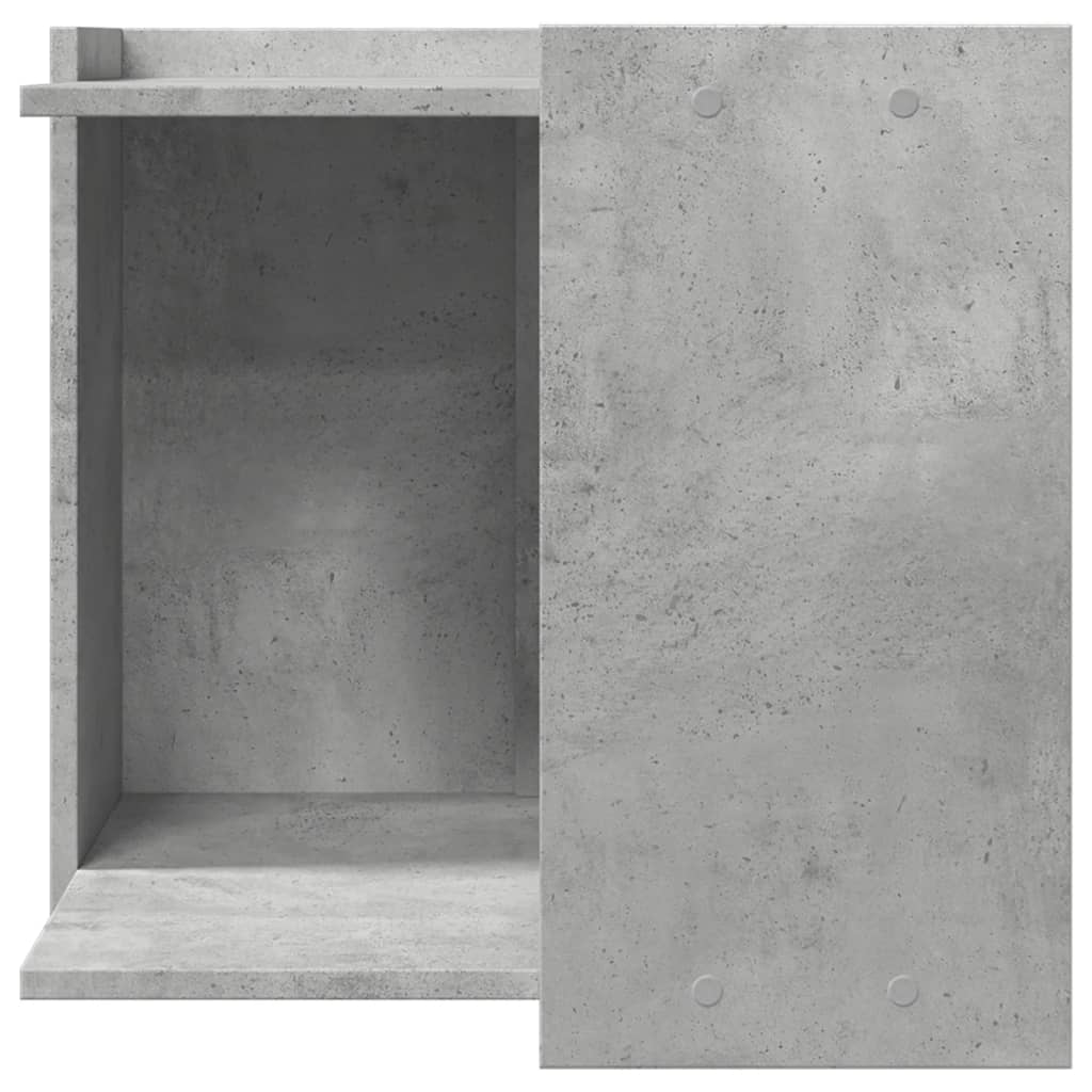 vidaXL Meuble de bac à litière pour chat gris béton bois d'ingénierie