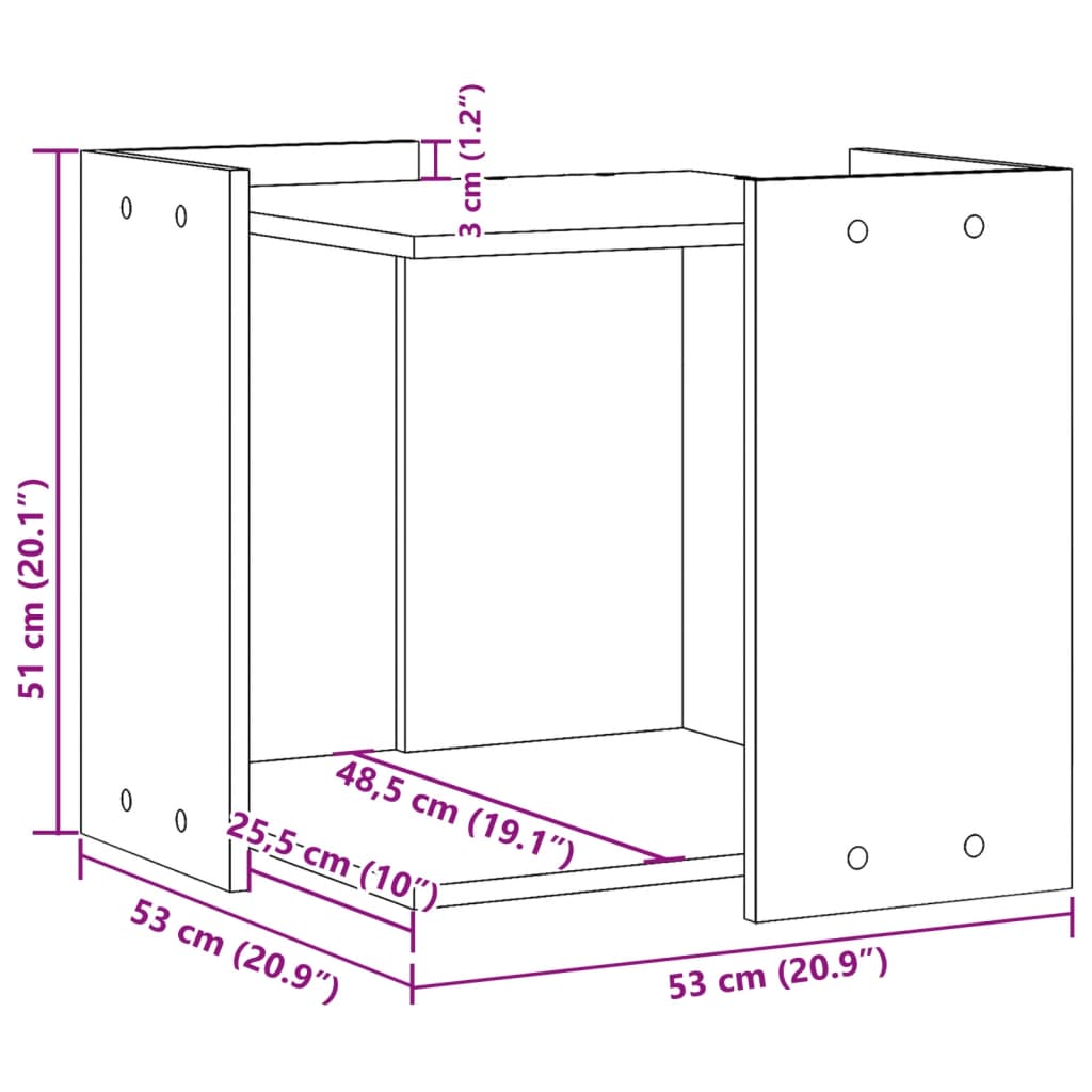 vidaXL Meuble de bac à litière pour chat sonoma gris bois d'ingénierie