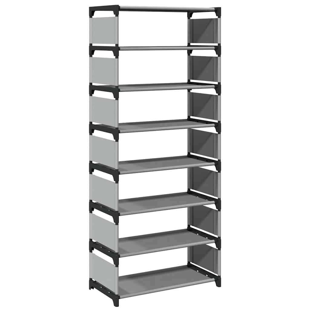 vidaXL Étagère à chaussures 8 niveaux gris 54x28x124cm tissu non-tissé