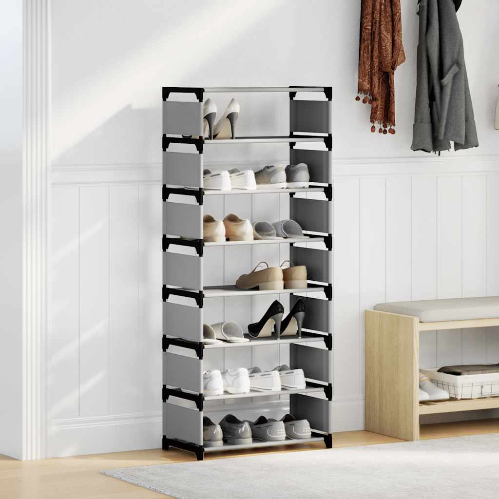 vidaXL Étagère à chaussures 8 niveaux gris 54x28x124cm tissu non-tissé