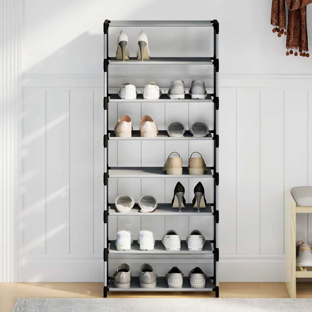 vidaXL Étagère à chaussures 8 niveaux gris 54x28x124cm tissu non-tissé
