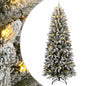 vidaXL Sapin de Noël artificiel 300 LED et neige floquée 180 cm