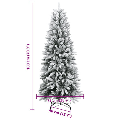 vidaXL Sapin de Noël artificiel 300 LED et neige floquée 180 cm