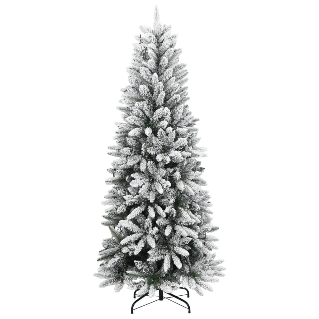 vidaXL Sapin de Noël artificiel 300 LED et neige floquée 180 cm