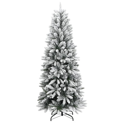 vidaXL Sapin de Noël artificiel 300 LED et neige floquée 180 cm