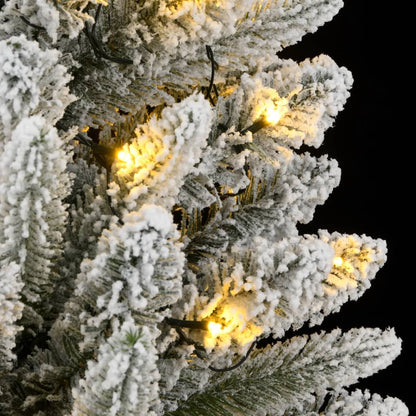 vidaXL Sapin de Noël artificiel 300 LED et neige floquée 180 cm