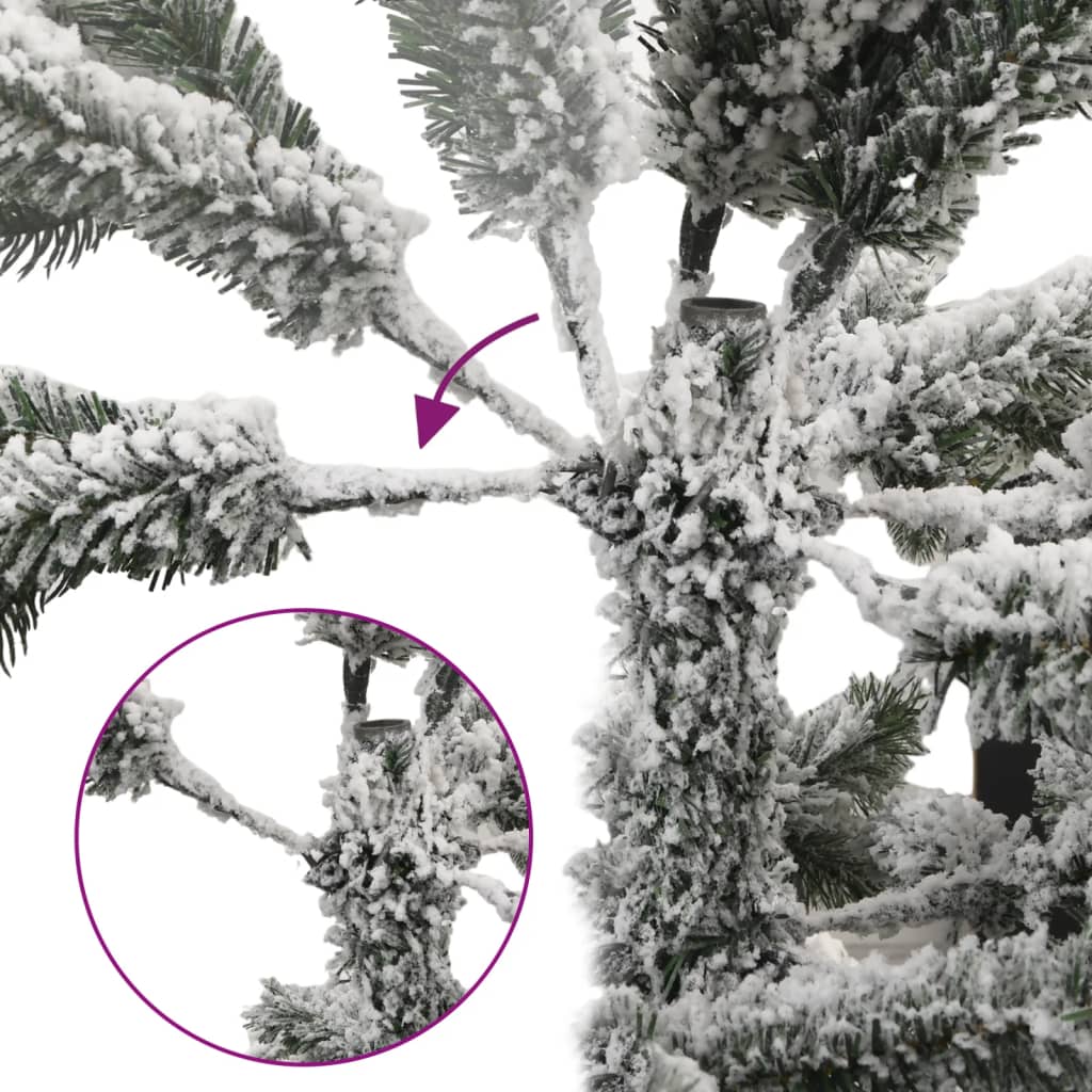 vidaXL Sapin de Noël artificiel 300 LED et neige floquée 180 cm