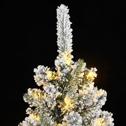 vidaXL Sapin de Noël artificiel 300 LED et neige floquée 180 cm