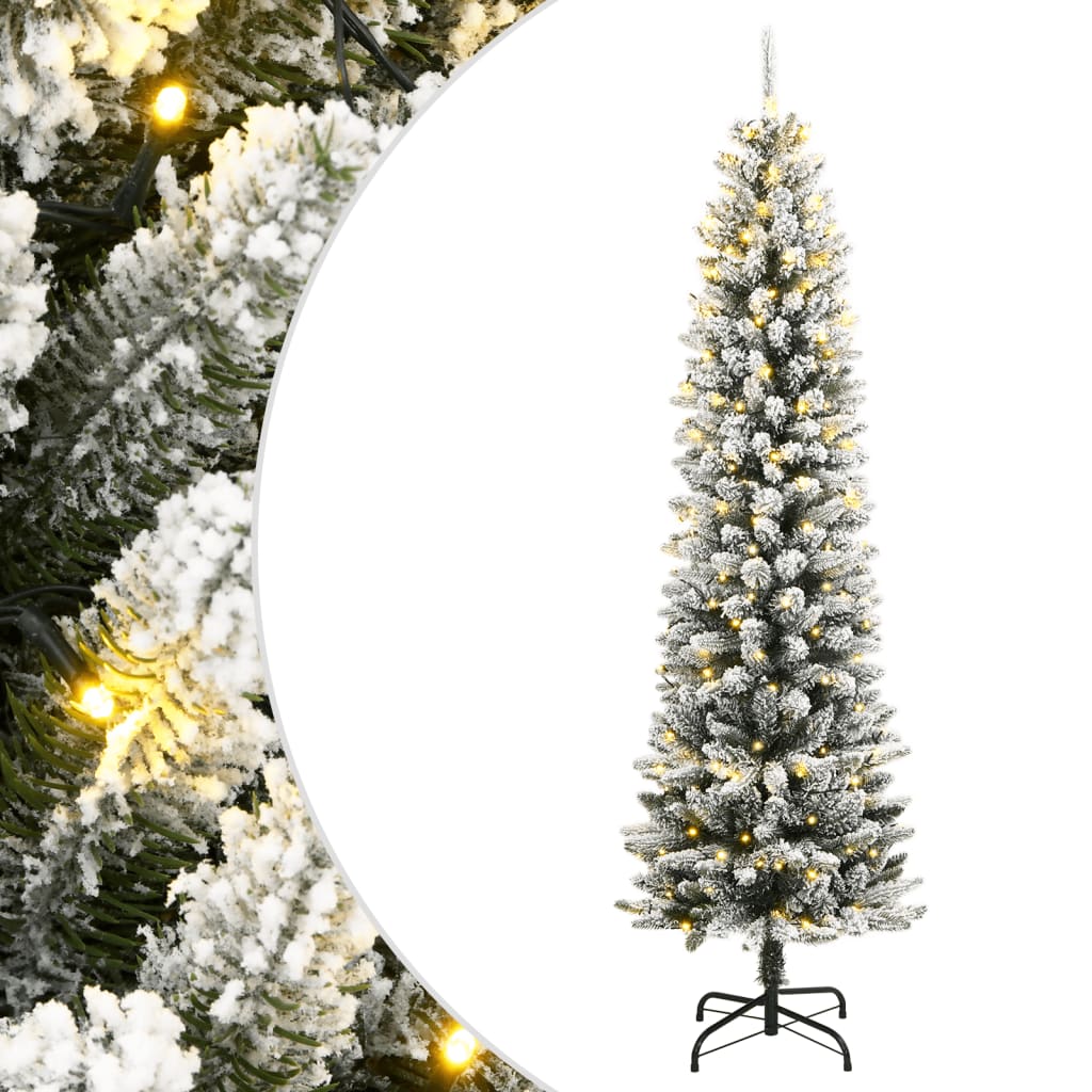 vidaXL Sapin de Noël artificiel 300 LED et neige floquée 240 cm