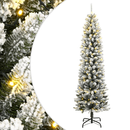 vidaXL Sapin de Noël artificiel 300 LED et neige floquée 240 cm