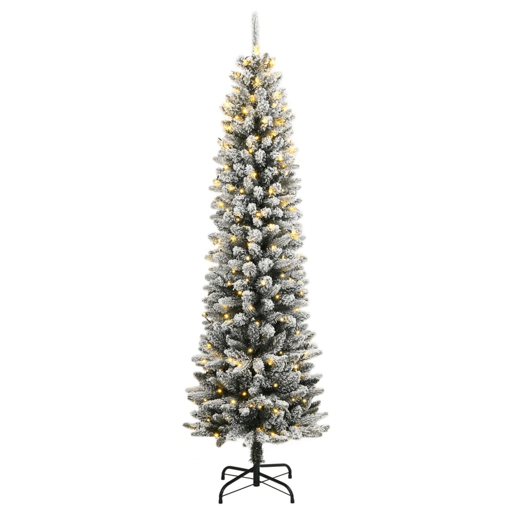 vidaXL Sapin de Noël artificiel 300 LED et neige floquée 240 cm