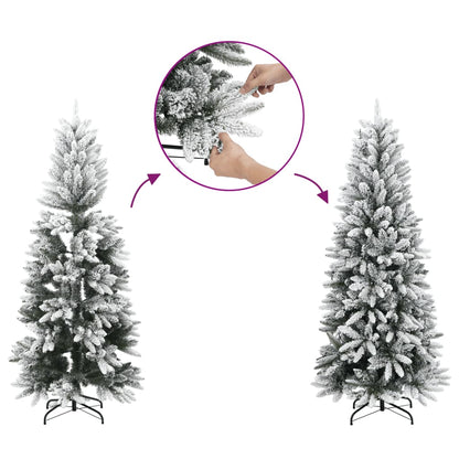 vidaXL Sapin de Noël artificiel 300 LED et neige floquée 240 cm